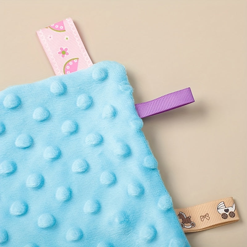 Baby Tag Security Blanket Soothing Plush Square Sensory Toy