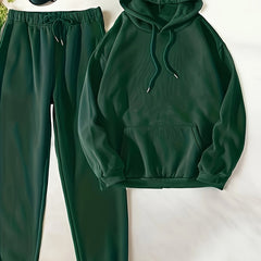  Casual Hooded Sweatshirt & Jogger Set
