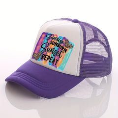 Men's Love Letter Print Peaked Cap Street Baseball Cap