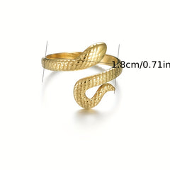 Stainless Steel Snake Couple Ring Open Finger Ring for Men