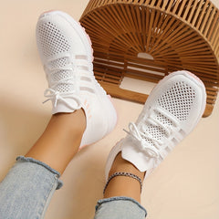 Breathable Lace Up Knitted Casual Sneakers Ultra Light Comfortable Running Sport