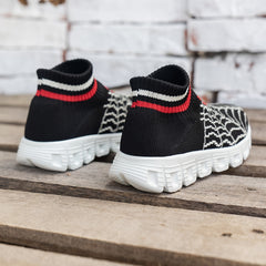 Unisex Kid's Spider Pattern Slip On Sock Shoes