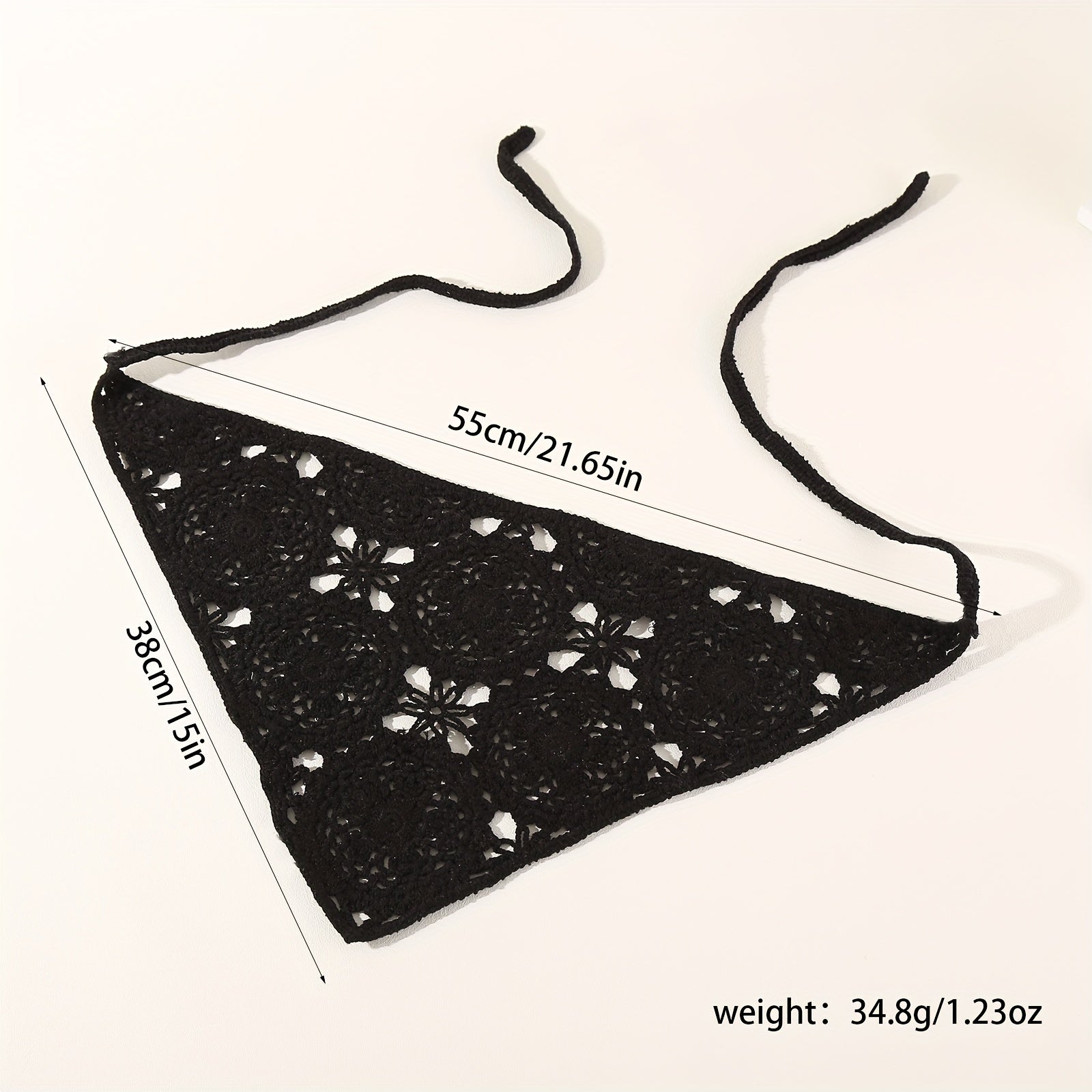 Women Triangle Head Band Scarf Crochet Hair Bandanas Vintage Solid Knit Turban