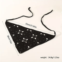 Women Triangle Head Band Scarf Crochet Hair Bandanas Vintage Solid Knit Turban