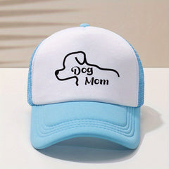 Dog Mom Print Trucker Hat Mesh Casual Baseball Cap Lightweight Dad Hats