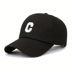Adjustable Unisex Baseball Cap with Letter C Embroidery