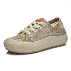 Women's Mesh Breathable Thick Bottom Board Shoes Comfortable Sport Shoes