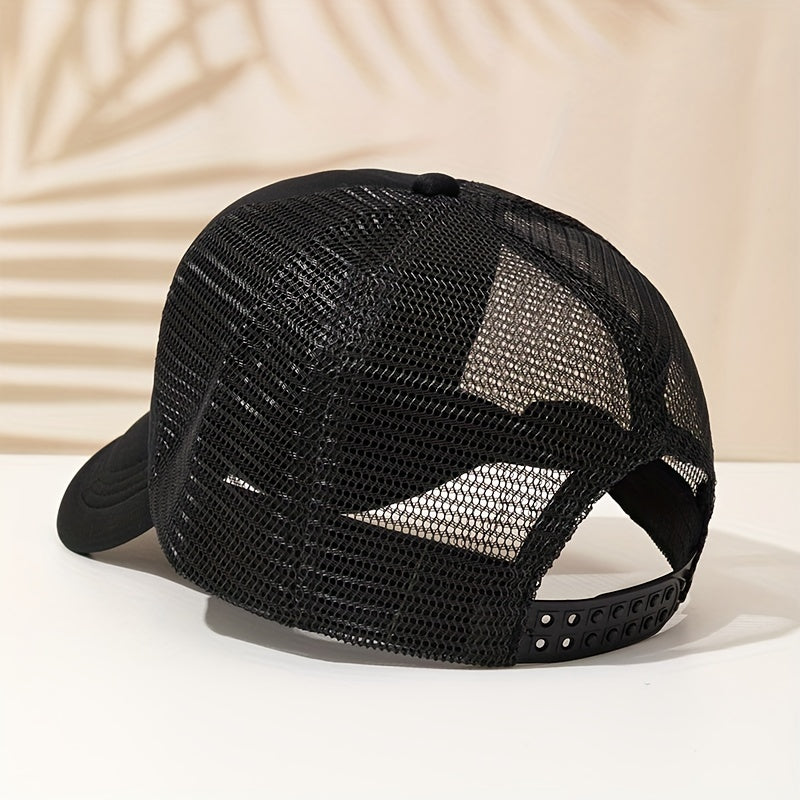 Skull Bear Trucker Hat Hip Hop Mesh Dad Cap For Women
