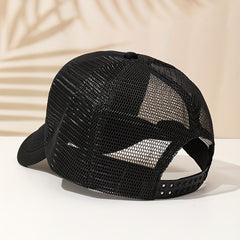 Skull Bear Trucker Hat Hip Hop Mesh Dad Cap For Women