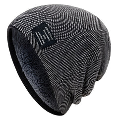 Plus Velvet Knitted Beanie Winter Outdoor Windproof Hat