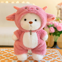 15in Transformation Bear Doll Plush Toy - Soft Stuffed Animal for Birthday & Hom