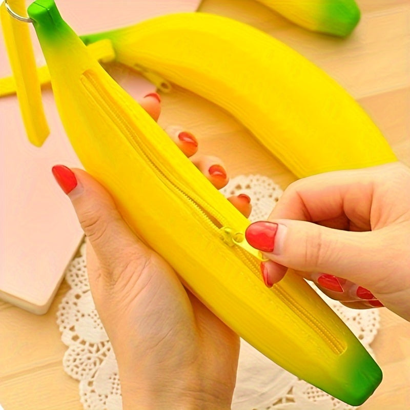 Creative Banana Stationery Bag Silicone Pencil Case