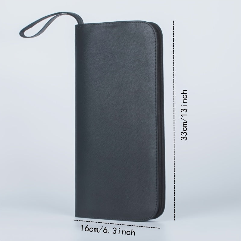 36 Slots Leather Pen Case Coffee Holder Pencil Bag Fits Various Size Gift Pen