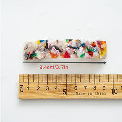 6 Barrettes Acetate Metal Spring Clip Thick Hair All Match Clip Women's
