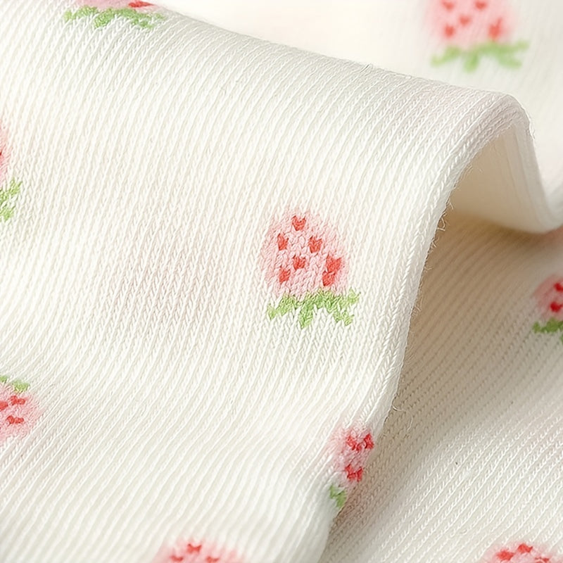 5 Pairs Floral Print Low Cut Ankle Socks Women's Stockings
