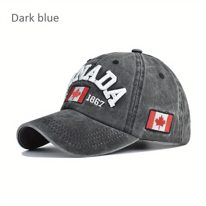 Canada Maple Leaf Baseball Cap Vintage Dad Hat Hip Hop Adjustable Sun Hat