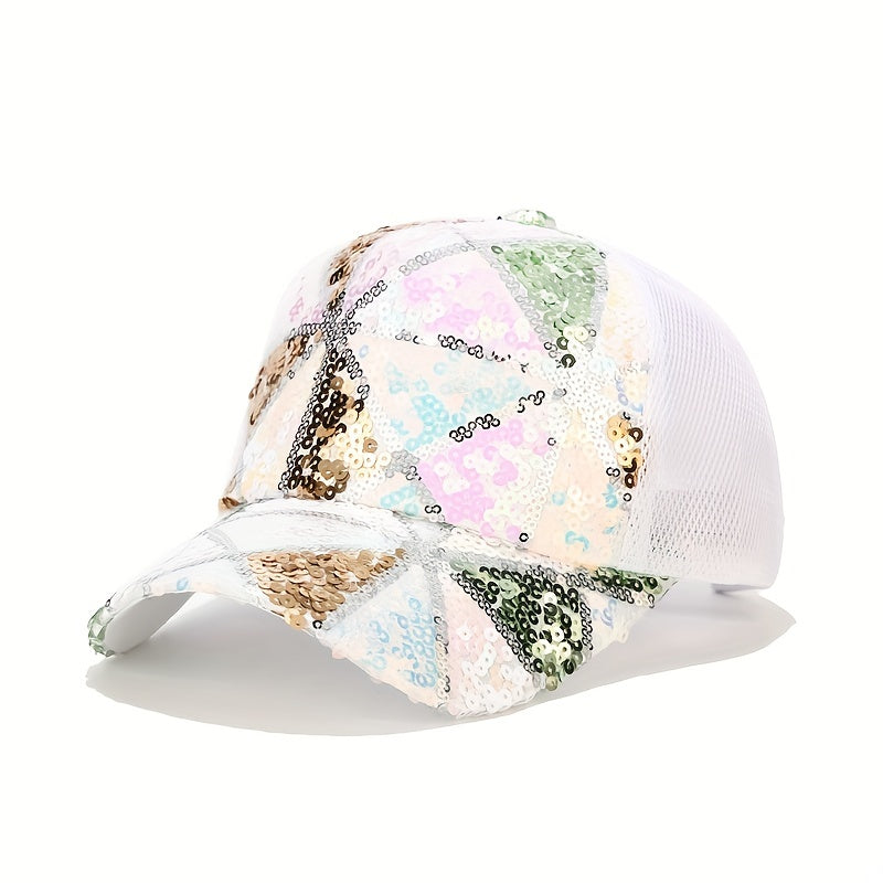 Sequin Sparkling Baseball Cap Y2K Cotton Sunscreen Sports Hat