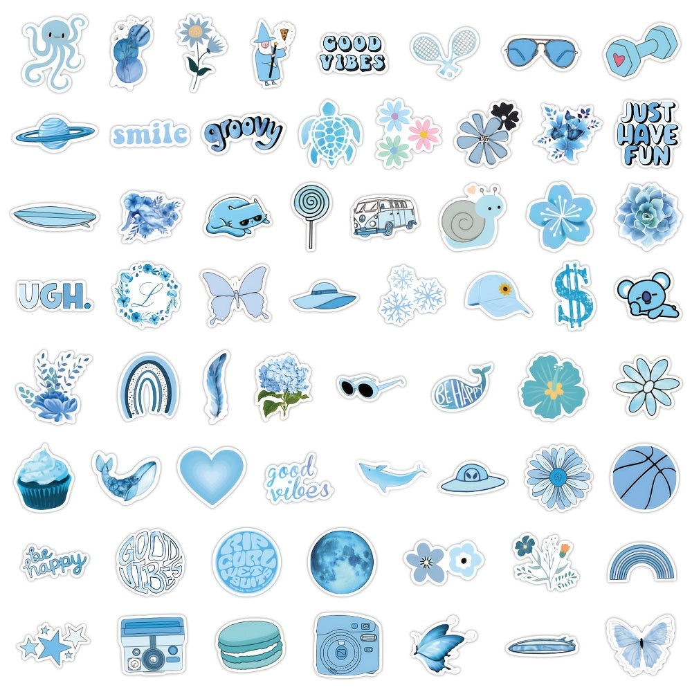 60pcs Waterproof Vinyl Stickers Pack for Water Bottle Laptop Cellphone