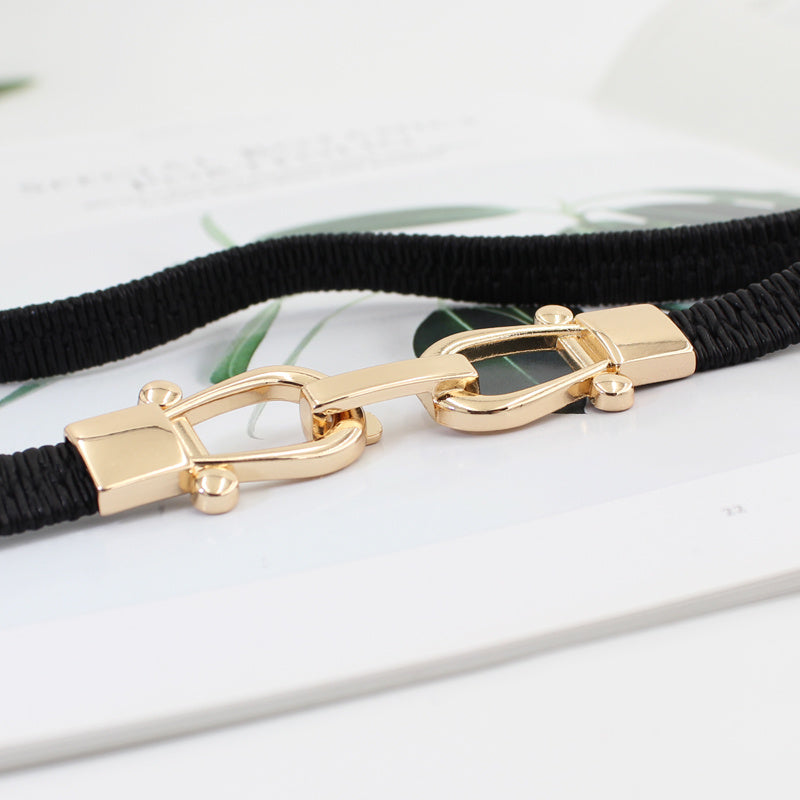 Vintage Elastic Stretchy Thin Belt Waist Cinch Belt