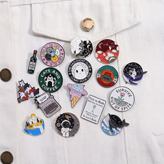 10pcs Random Cartoon Animal Brooch For Men Clothes Bag Accessory Gift