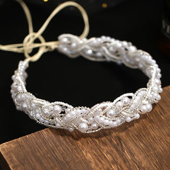 Bride Faux Pearl Hairband Crystal Headband Wedding Headdress Hair Accessories