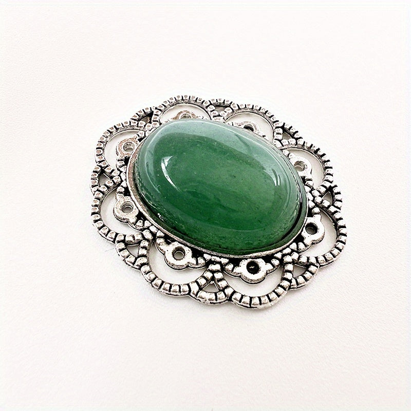 Vintage Boho Style Natural Crystal Stone Alloy Pendants