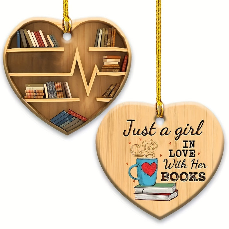 Acrylic Charm Round Love Heart Bookshelf Pendant Christmas Tree Decor