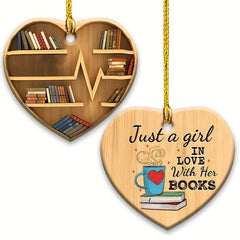 Acrylic Charm Round Love Heart Bookshelf Pendant Christmas Tree Decor
