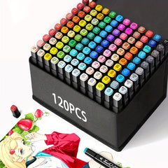 120 Dual Tip Alcohol Markers Set with Bag
