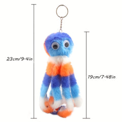 Colorful Stripe Octopus Hair Ball Keychain Female Funny Keychain Pendant