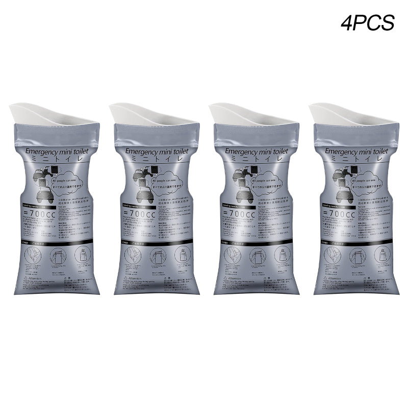 4pcs Portable Plastic Urine Bag Car Emergency Travel Pee Bags Odorless