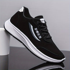 Men's Letter Print Lace up Sneakers Soft Sole Walking Shoes