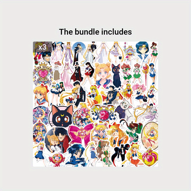 50pcs Anime Girl Stickers for Phones Water Bottles Notebooks