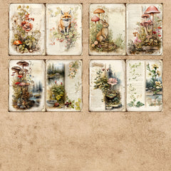10sheets A5 Animal Squirrel Elk Forest Flower Grass DIY Tool Retro Jo