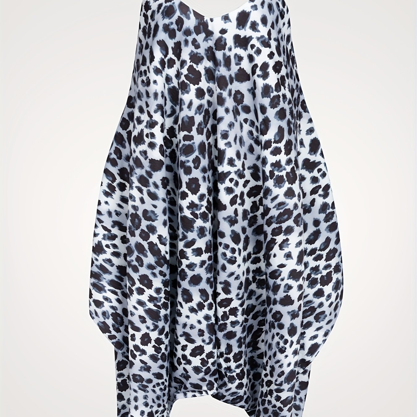  Leopard Print V Neck Harem Jumpsuit
