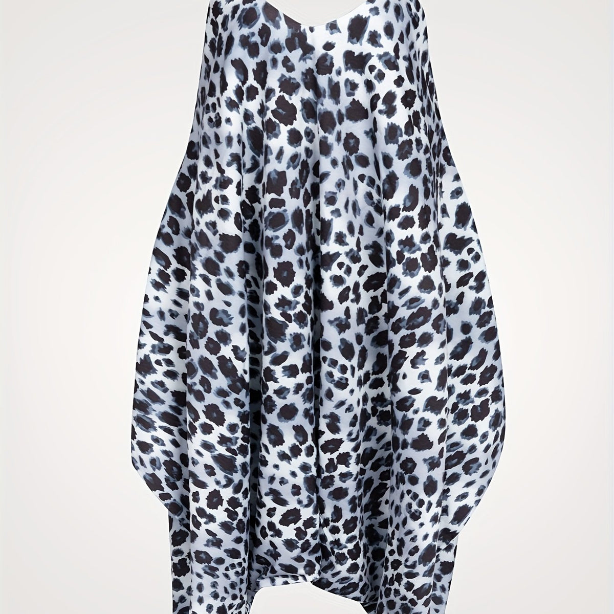  Leopard Print V Neck Harem Jumpsuit