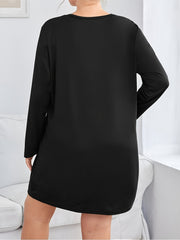  Heart Print Short Sleeve Comfort Sleep Dress