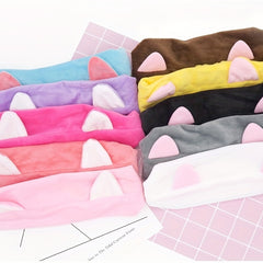 Cartoon Cat Ears Headband Soft Head Hoop for Girls Women