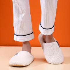 Women's Letter Patch Plush Slippers