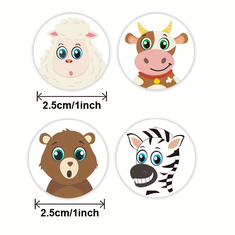 500 Grassland Livestock Animal Stickers Roll - Classroom Party Decor