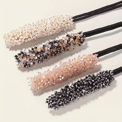 Crystal Pearl Hair Device Braided Headdress Hair Artifact Bun Accessories