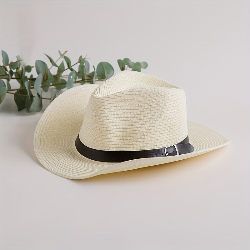 Sunshade Cowboy Hat Leather Belt Top Hat Fishing Hat Sun Protection Sun Hat
