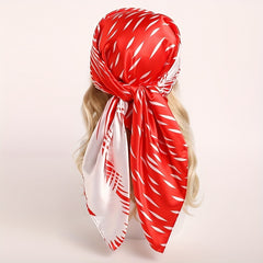 Boho Silk Square Scarf for Sleeping Lightweight Satin Head Scarf
