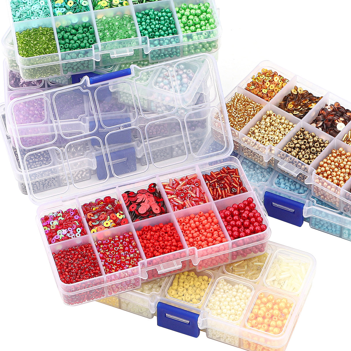 10 Grids Rice Bead Sequins Pearl Material Pack 1 Box