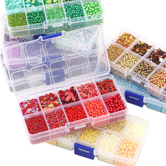10 Grids Rice Bead Sequins Pearl Material Pack 1 Box