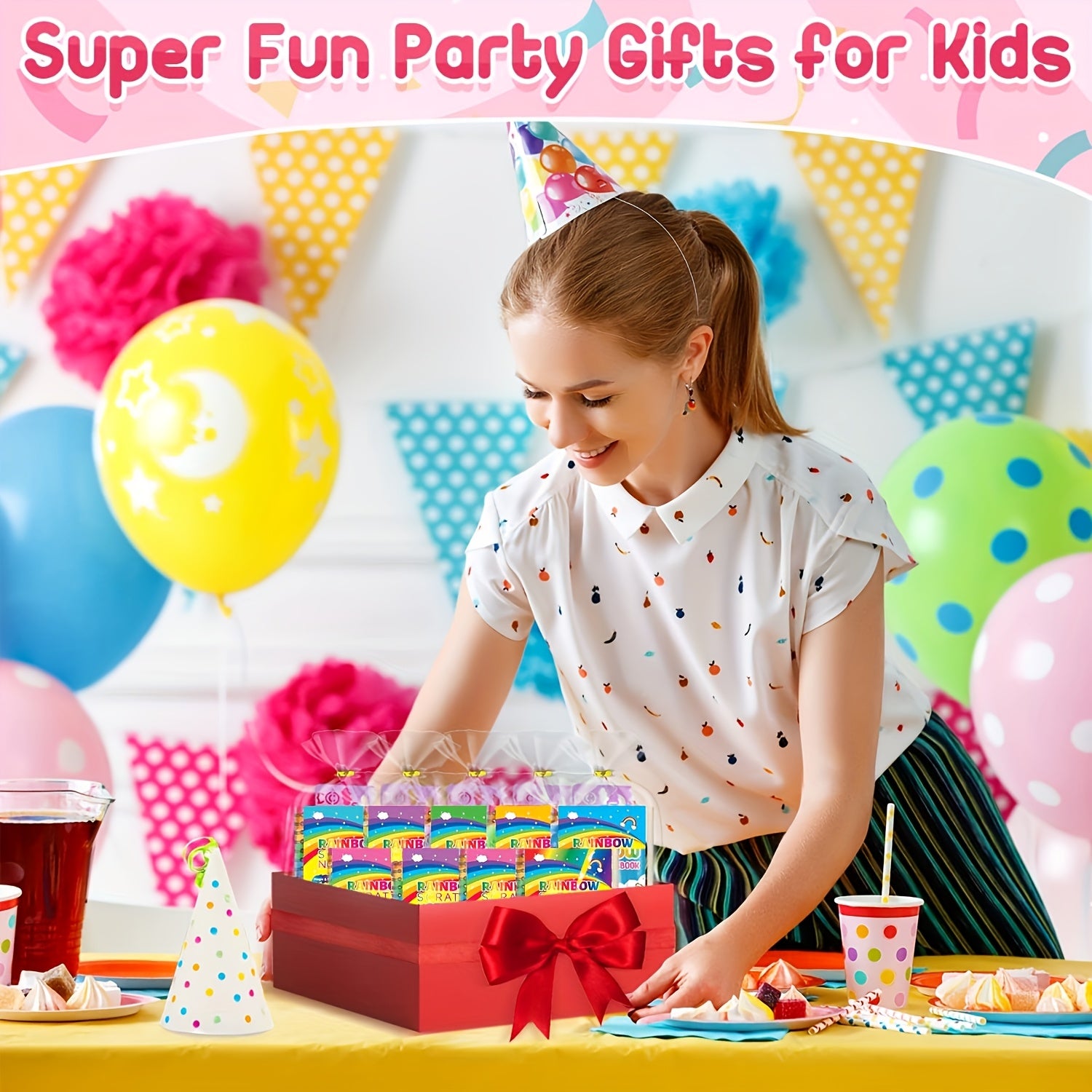 16 Pack Rainbow Scratch Off Drawing Paper for Kids Party