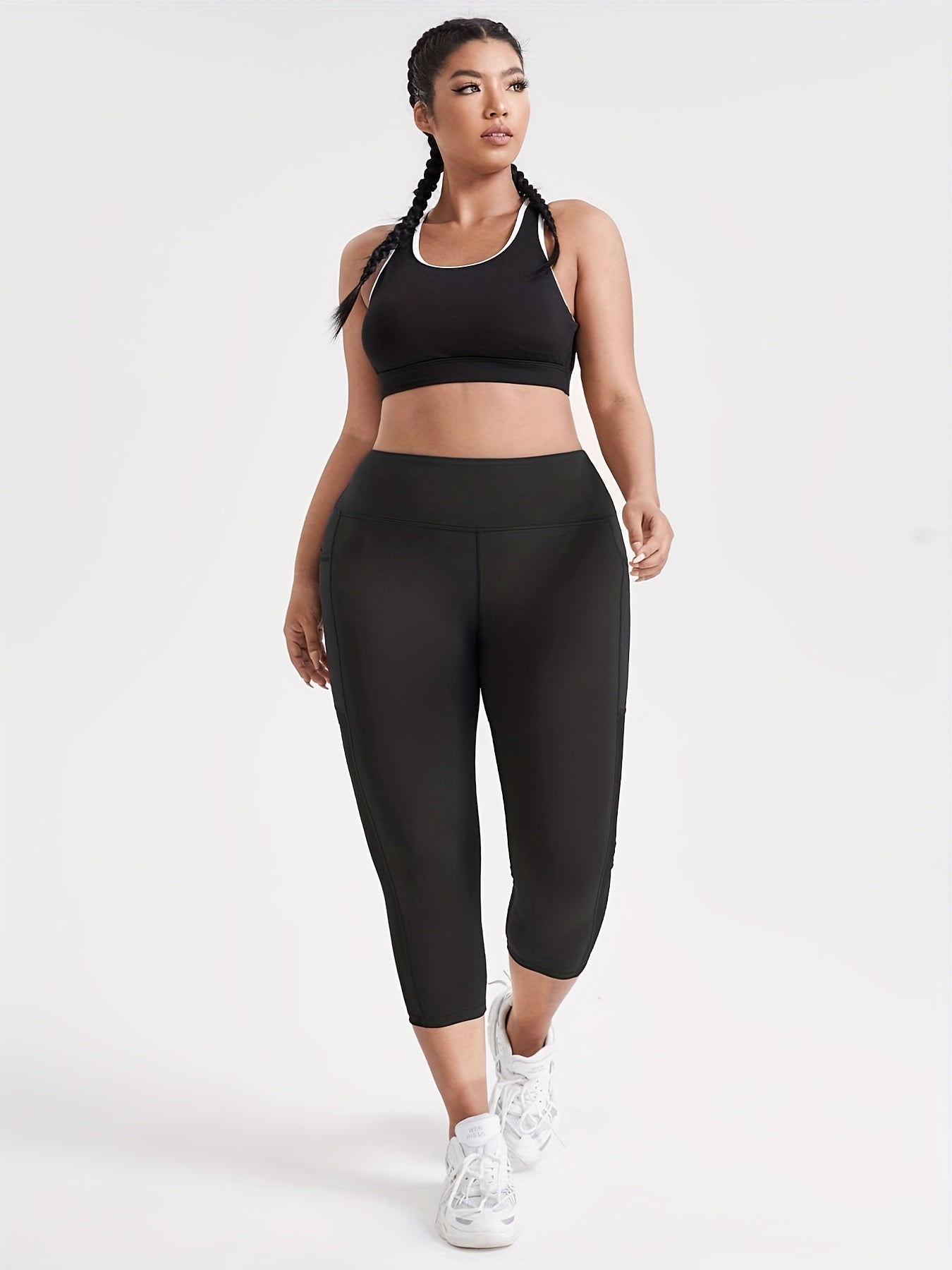  Sports Pants Women's Plus Mesh Waistband Stretch Gym Pants