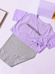 Girls Drawstring Cover Up T Shirt And Tank Dress Set