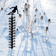 Snow Gauge Metal Snowfall Measuring Rod Winter Skiing Ruler Christmas Gift