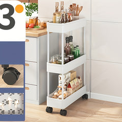 1PC Gap Hand Push Cart Storage Rack Floor standing Mobile Storage Rack